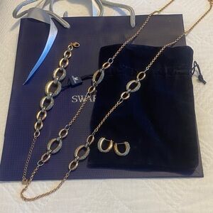 Swarovski Rose Gold and Silver-grey crystals Jewelry Set